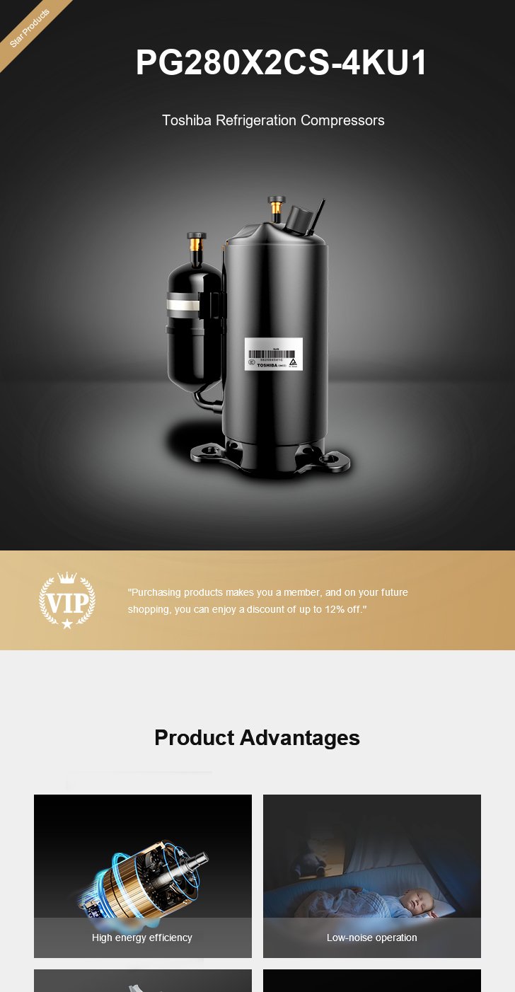Toshiba Compressor PG280X2CS-4KU1, technical parameters pdf, structure diagram